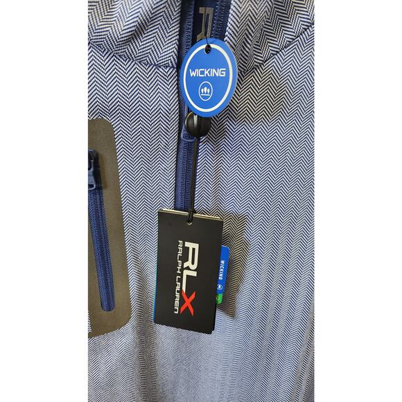 RLX Ralph Lauren Blue Classic Fit Jersey Performance Pullover 1/4 Zip Men XL NWT - Picture 4 of 6